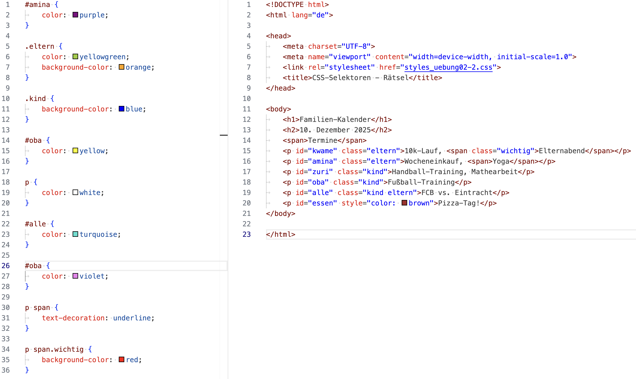 HTML mit CSS